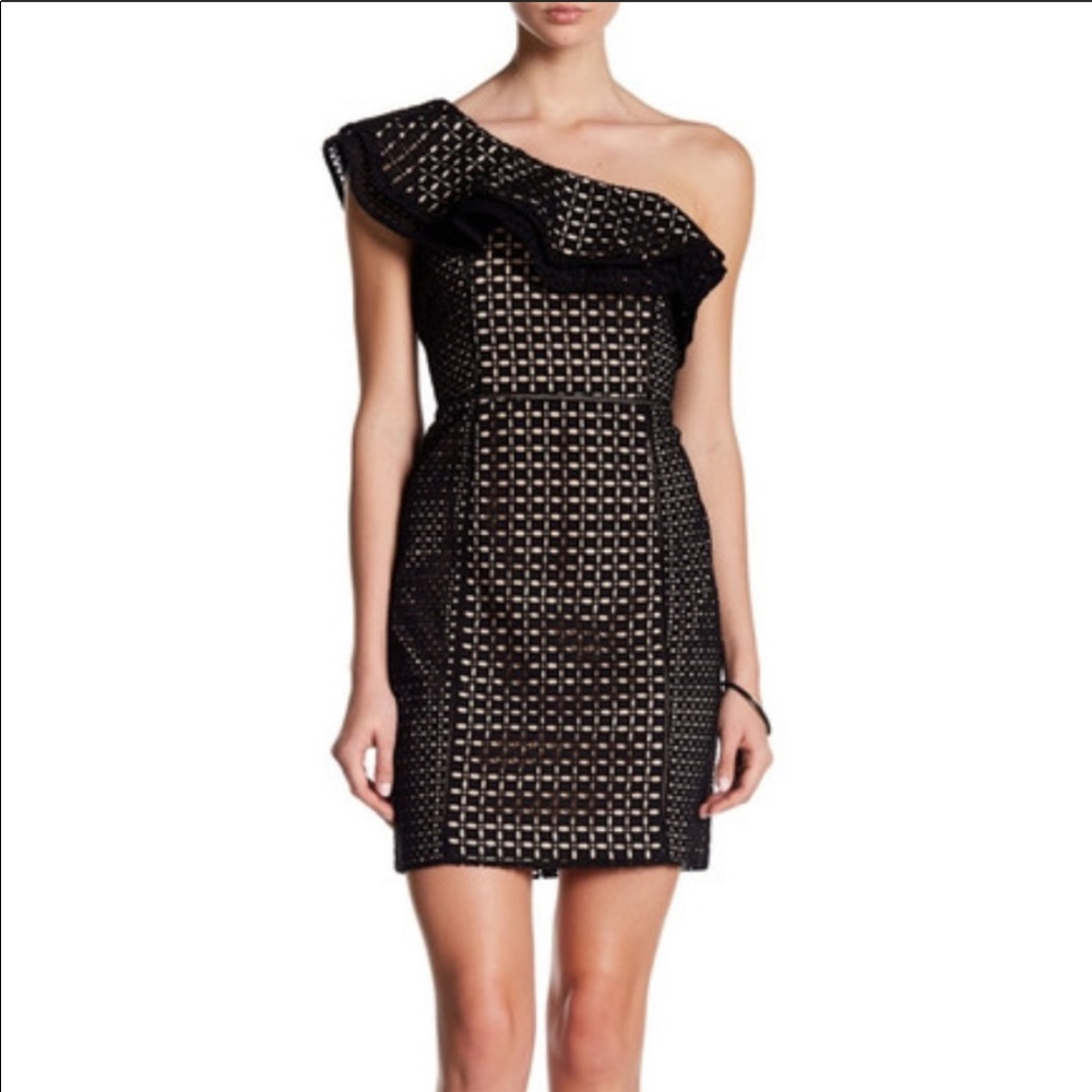J.CREW One Shoulder Eyelet Crochet Dress